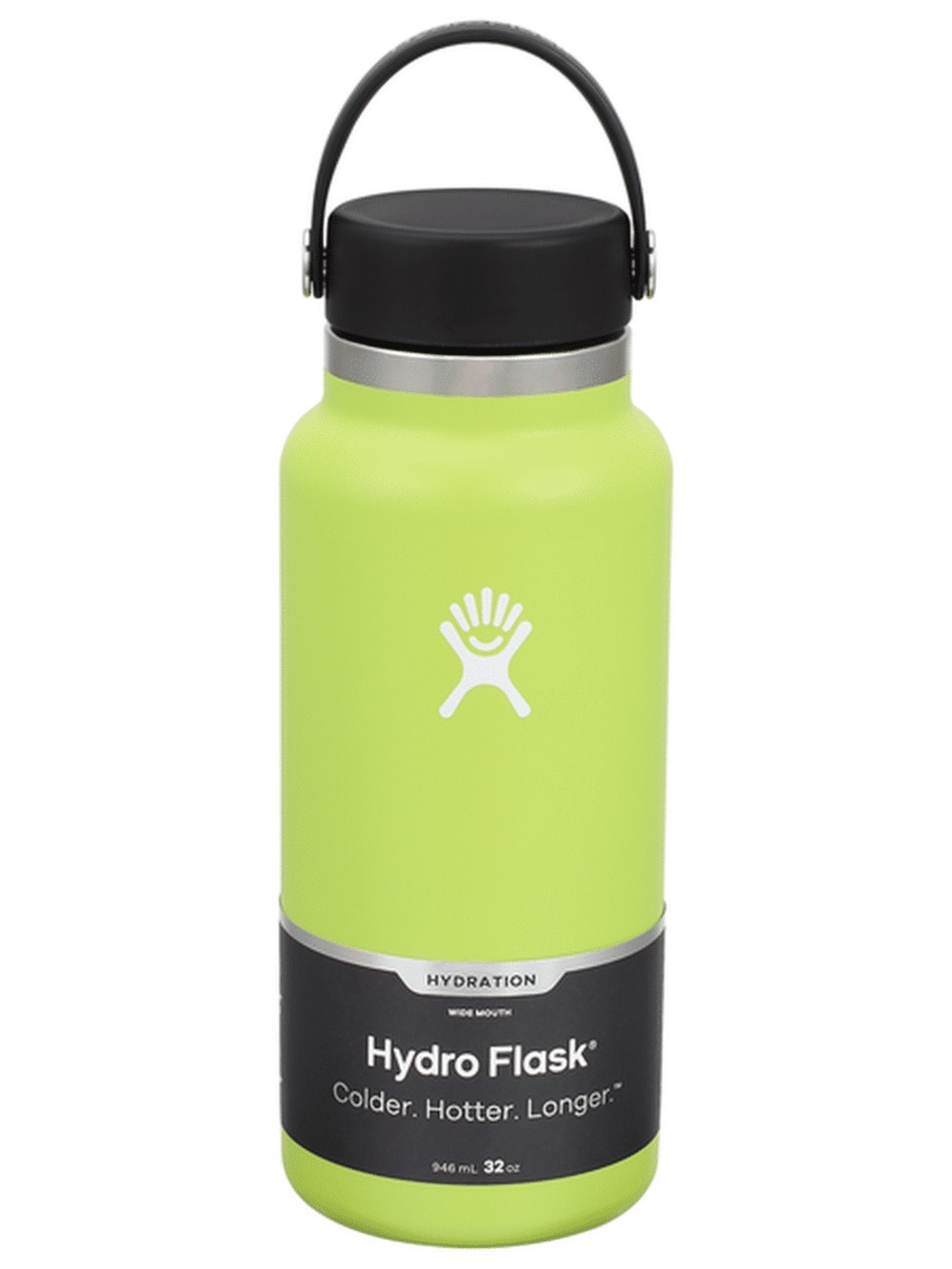 Hydro Flask Wide Mouth Water Bottle - Lime 32oz handle cold